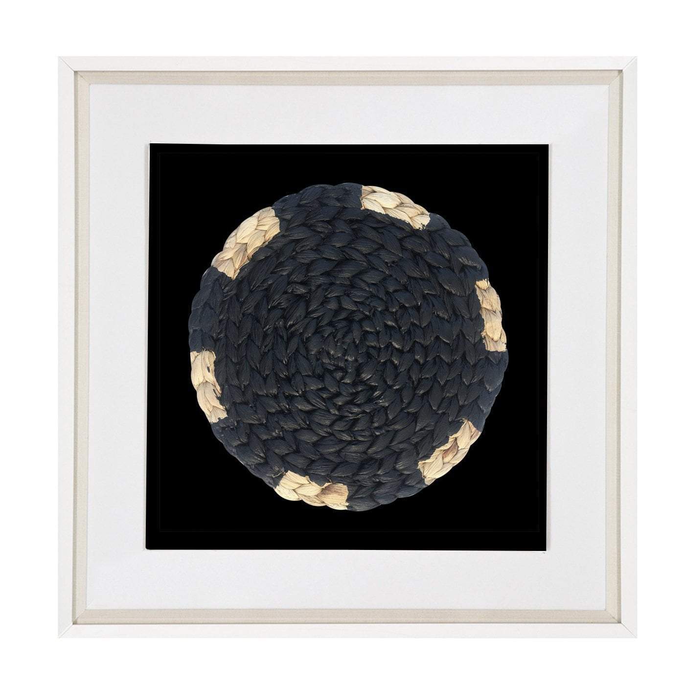 Place Mat Black on Black Artwork 52 x 52 cm-Accessories-Bandhini Homewear Design-Black-25 x 25--abc