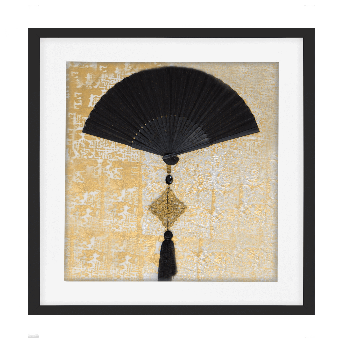 Fan Tassel Black Artwork 52 x 52 cm-abc