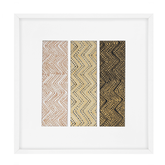 Ruins Zig Triptic Black Artwork 52 x 52 cm-Accessories-Bandhini Homewear Design-Black-52 x 52--abc