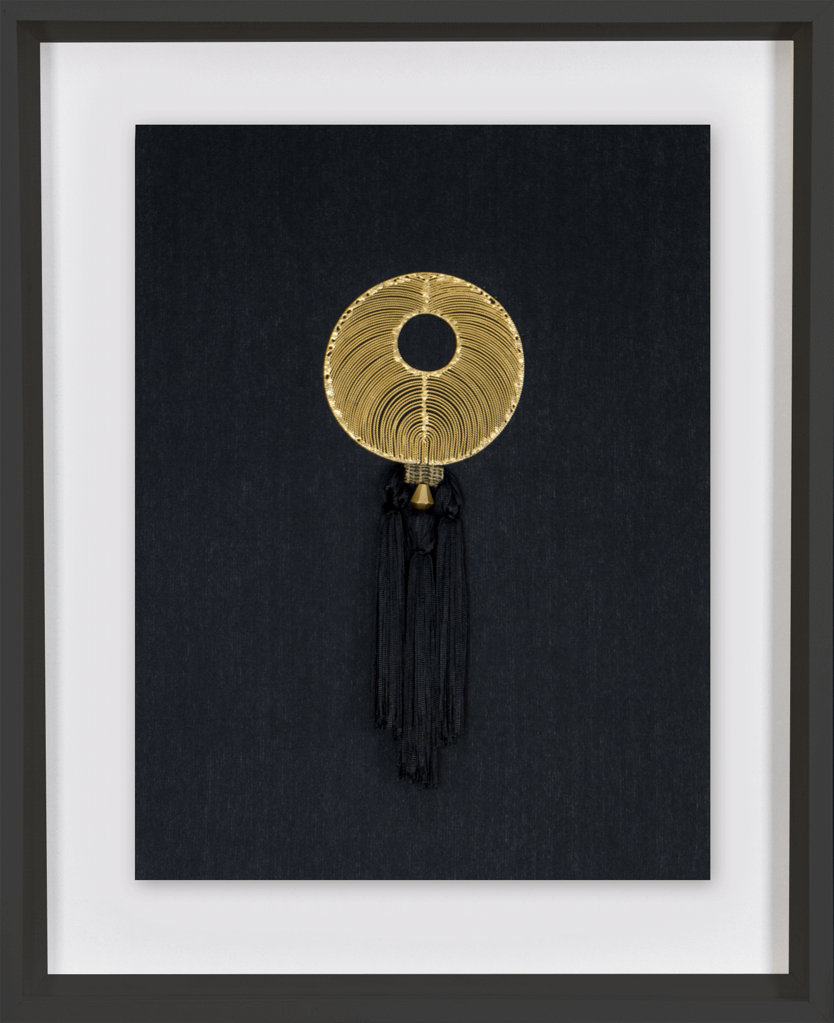 Tassel Gold On Black Artwork 67 x 85 cm-Accessories-Bandhini Homewear Design-Black-67 x 85--abc