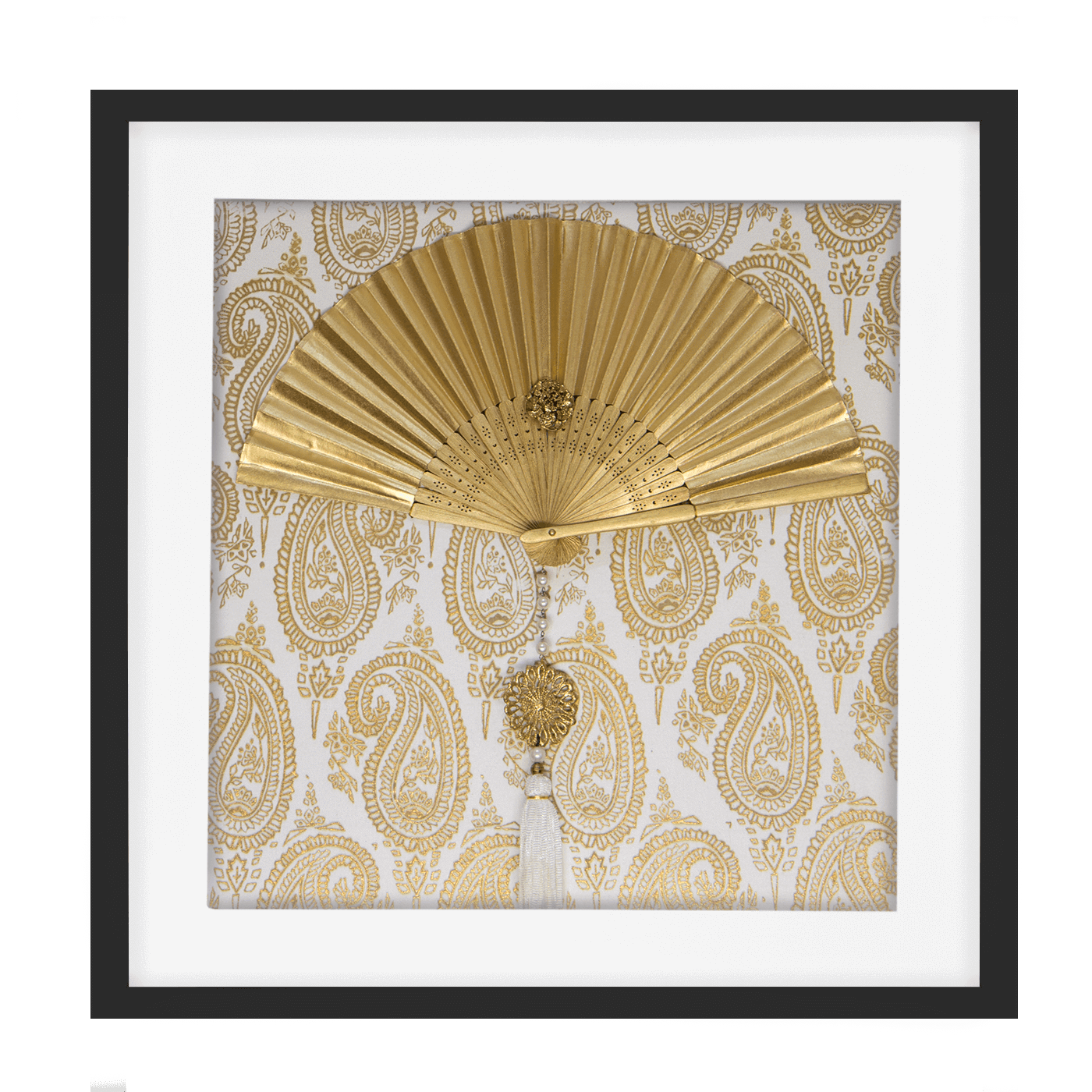 Fan Tassel Gold Artwork 52 x 52 cm-abc