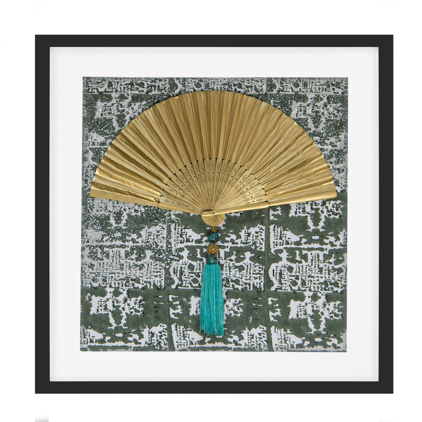 Fan Tassel Green Artwork 52 x 52 cm-abc