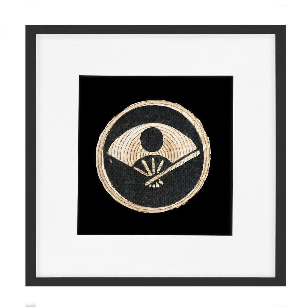Place Mat Fan Black Artwork 52 cm x 52 cm-Accessories-Bandhini Homewear Design-Natural-22 x 22--abc