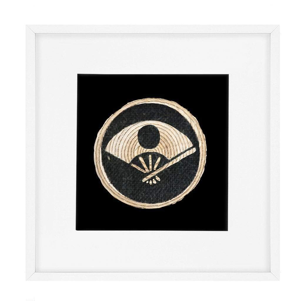 Place Mat Fan Black Artwork 52 cm x 52 cm-Accessories-Bandhini Homewear Design-Natural-22 x 22--abc