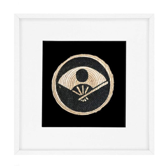 Place Mat Fan Black Artwork 52 cm x 52 cm-Accessories-Bandhini Homewear Design-Natural-22 x 22--abc