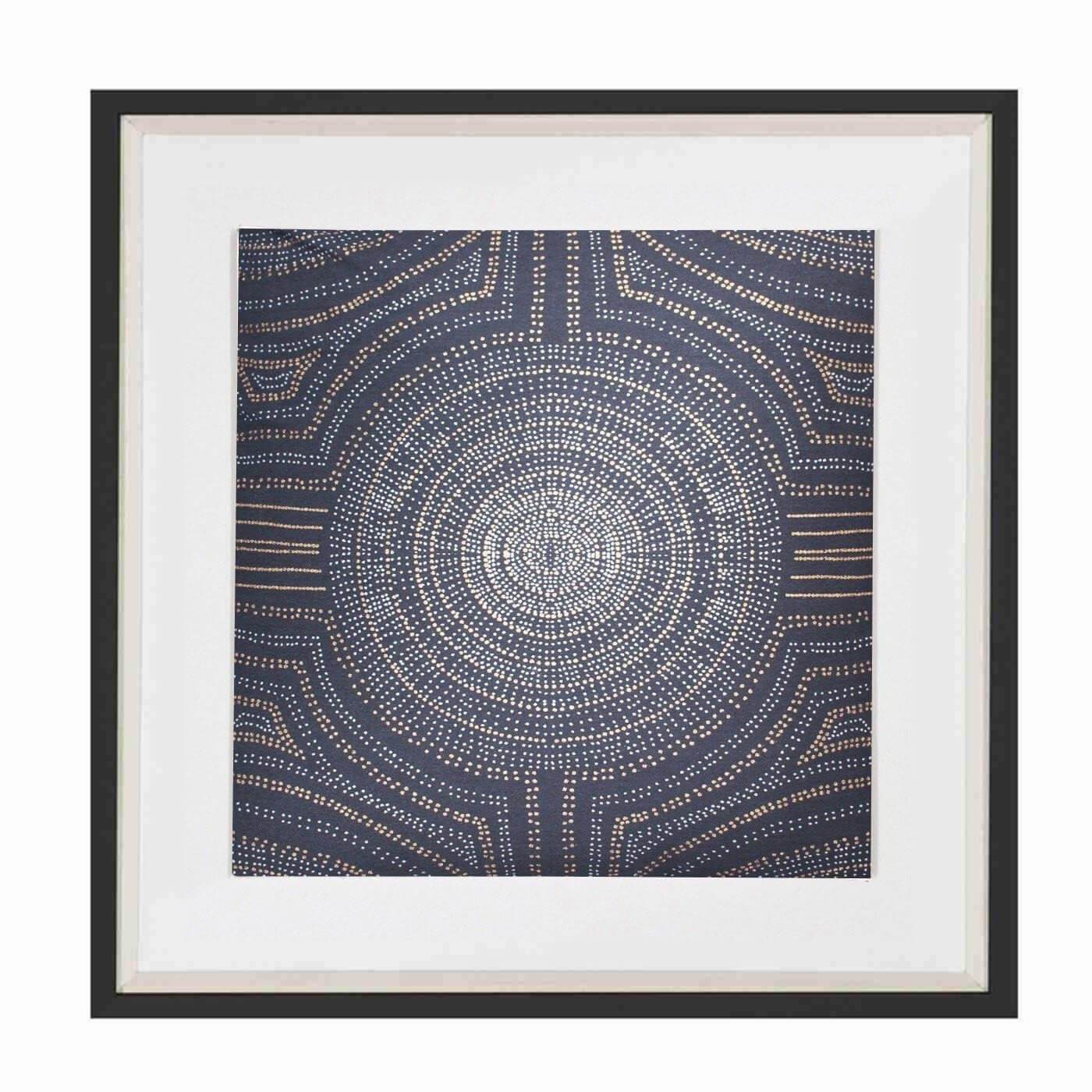 Dreamtime Aboriginal Dot Navy Artwork 52x52cm-abc