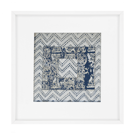 Ruins Zig Box Navy Artwork 52 x 52 cm-Accessories-Bandhini Homewear Design-Navy-52 x 52--abc