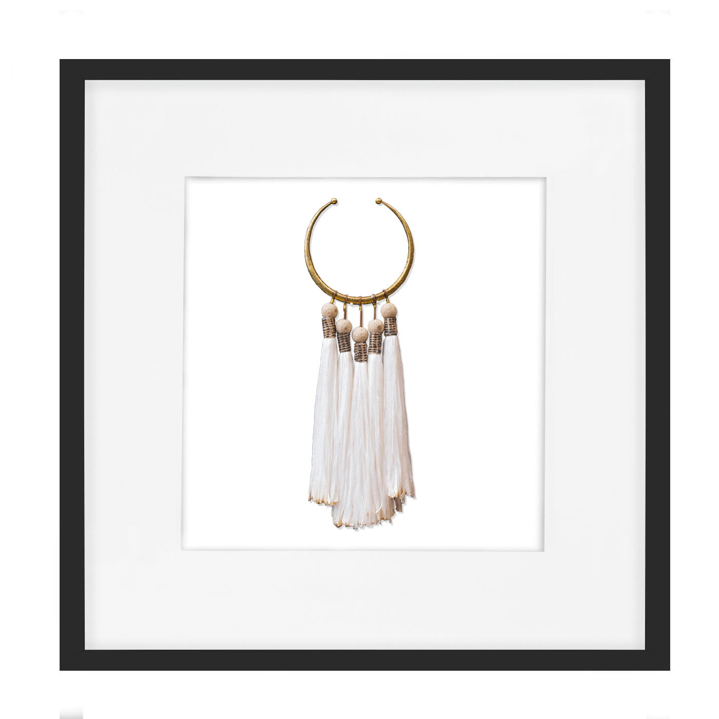 Tassel Amulet White Artwork 52 x 52 cm-Accessories-Bandhini Homewear Design-White-52 x 52--abc