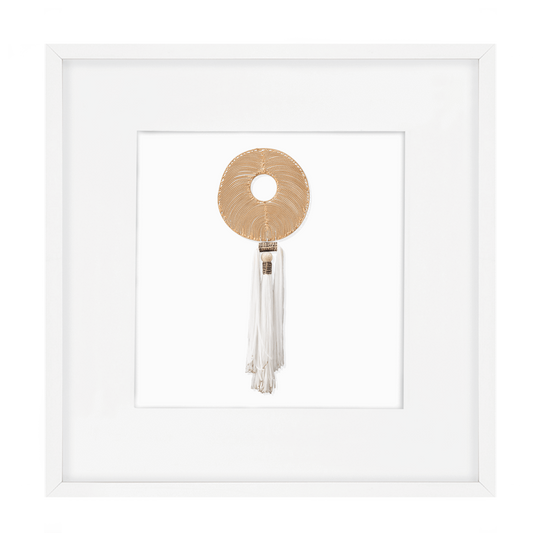 Tassel Disc Gold White Artwork 52 x 52 cm-Accessories-Bandhini Homewear Design-White-52 x 52--abc
