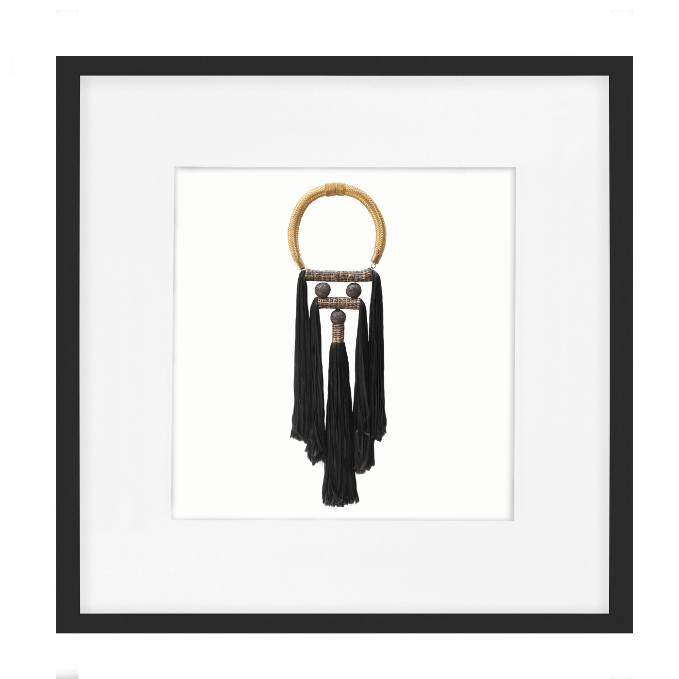Tassel Spanish Black Artwork 52 x 52 cm-Accessories-Bandhini Homewear Design-White-52 x 52--abc
