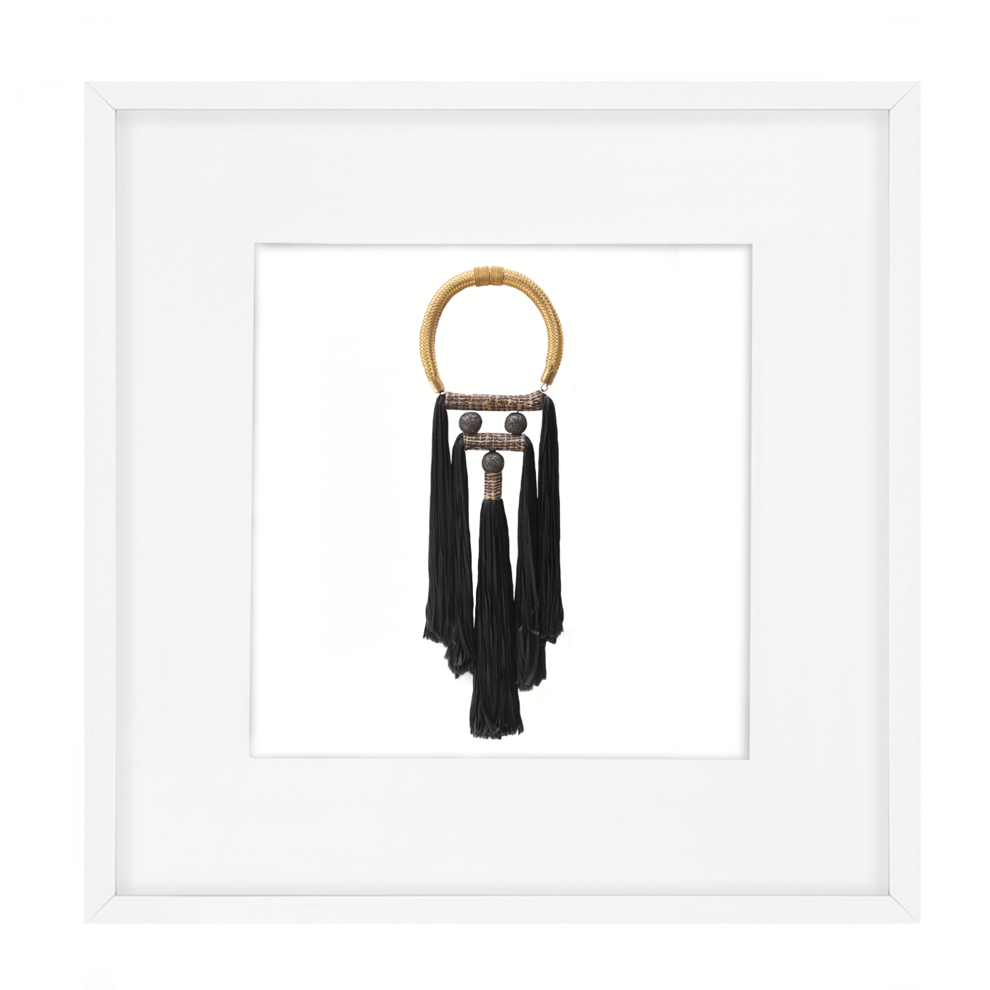 Tassel Spanish Black Artwork 52 x 52 cm-Accessories-Bandhini Homewear Design-White-52 x 52--abc