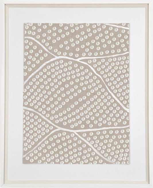 Shell Mother of Pearl Wave Artwork 67 x 85 cm-Accessories-Bandhini Homewear Design-White-67 x 85--abc