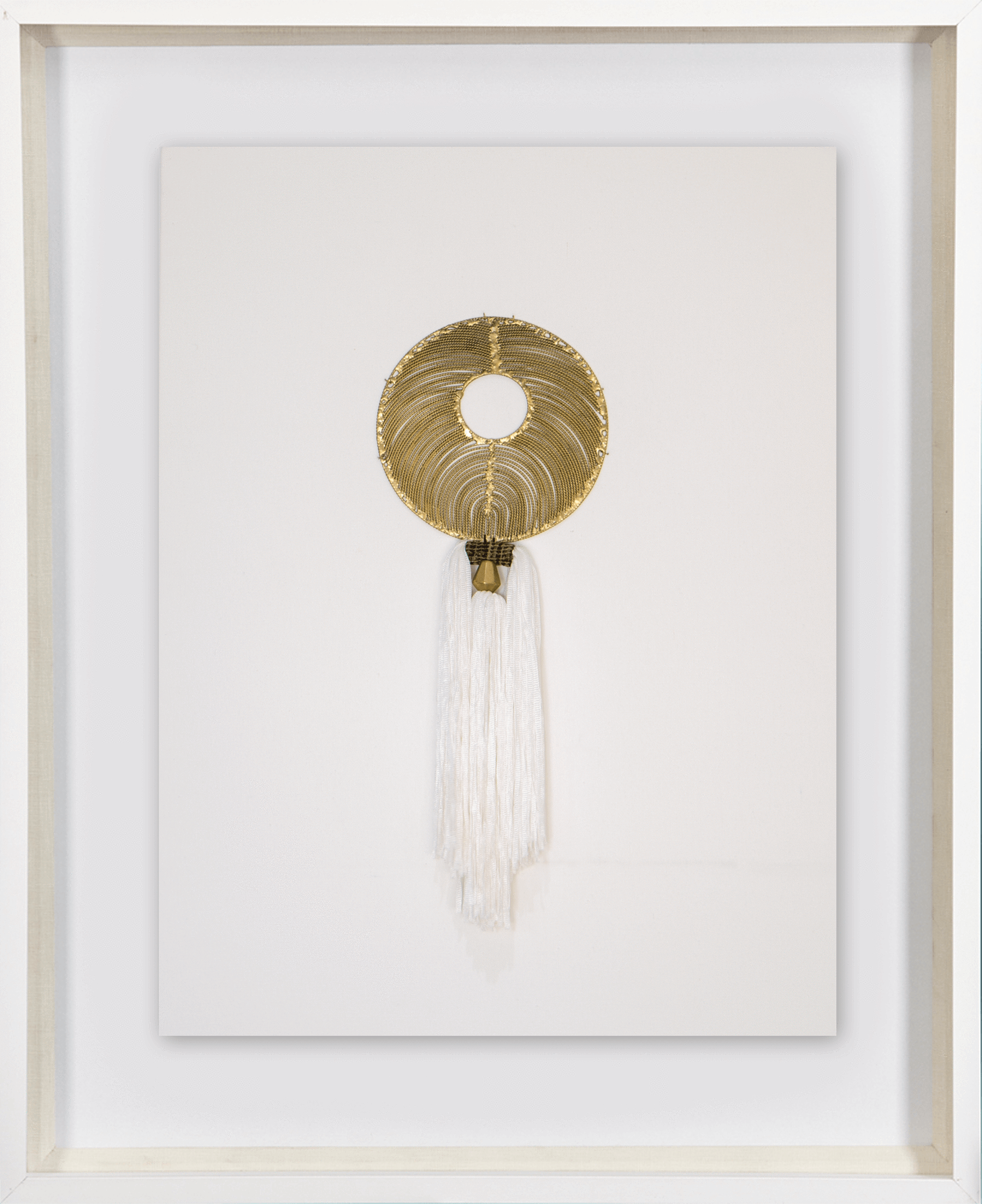 Tassel Gold On White Artwork 67 x 85 cm-Accessories-Bandhini Homewear Design-White-67 x 85--abc