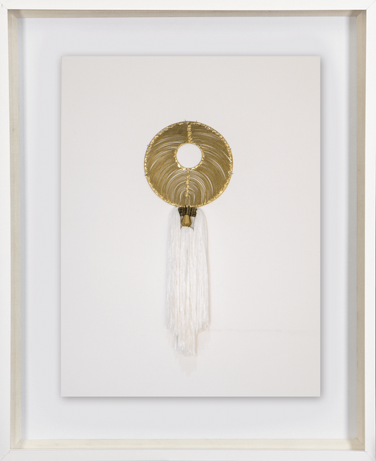 Tassel Gold On White Artwork 67 x 85 cm-Accessories-Bandhini Homewear Design-White-67 x 85--abc
