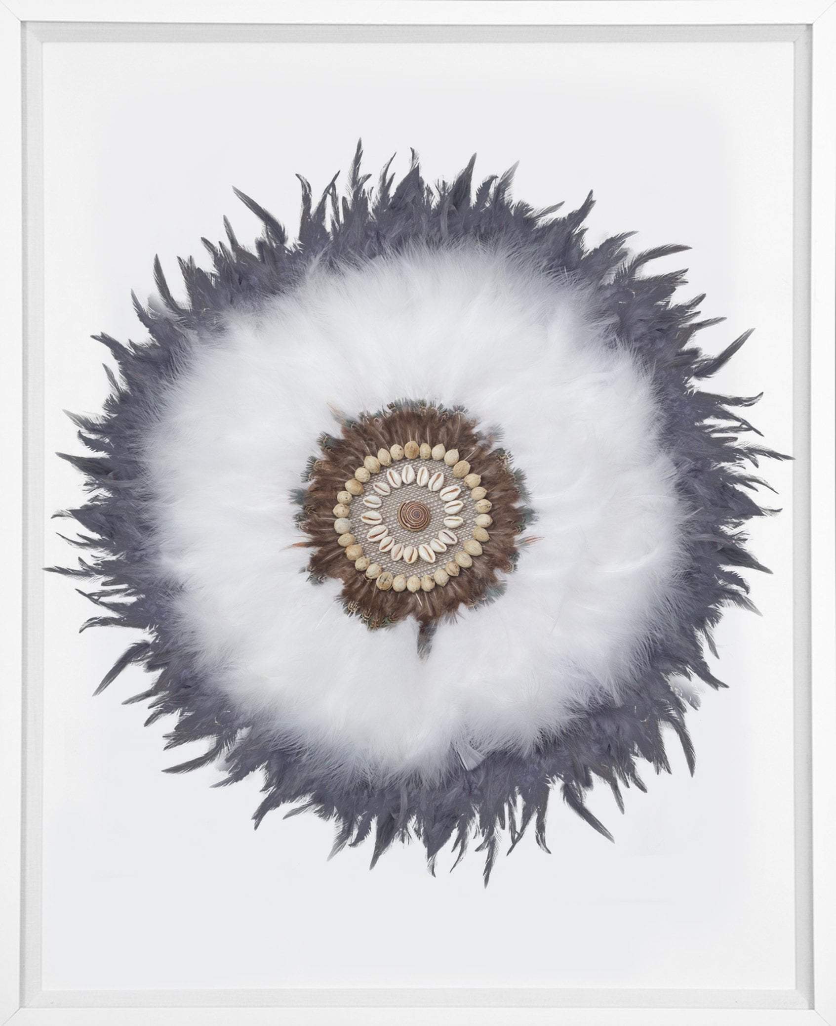 Feather Latope White Artwork 67cm x 85cm-abc