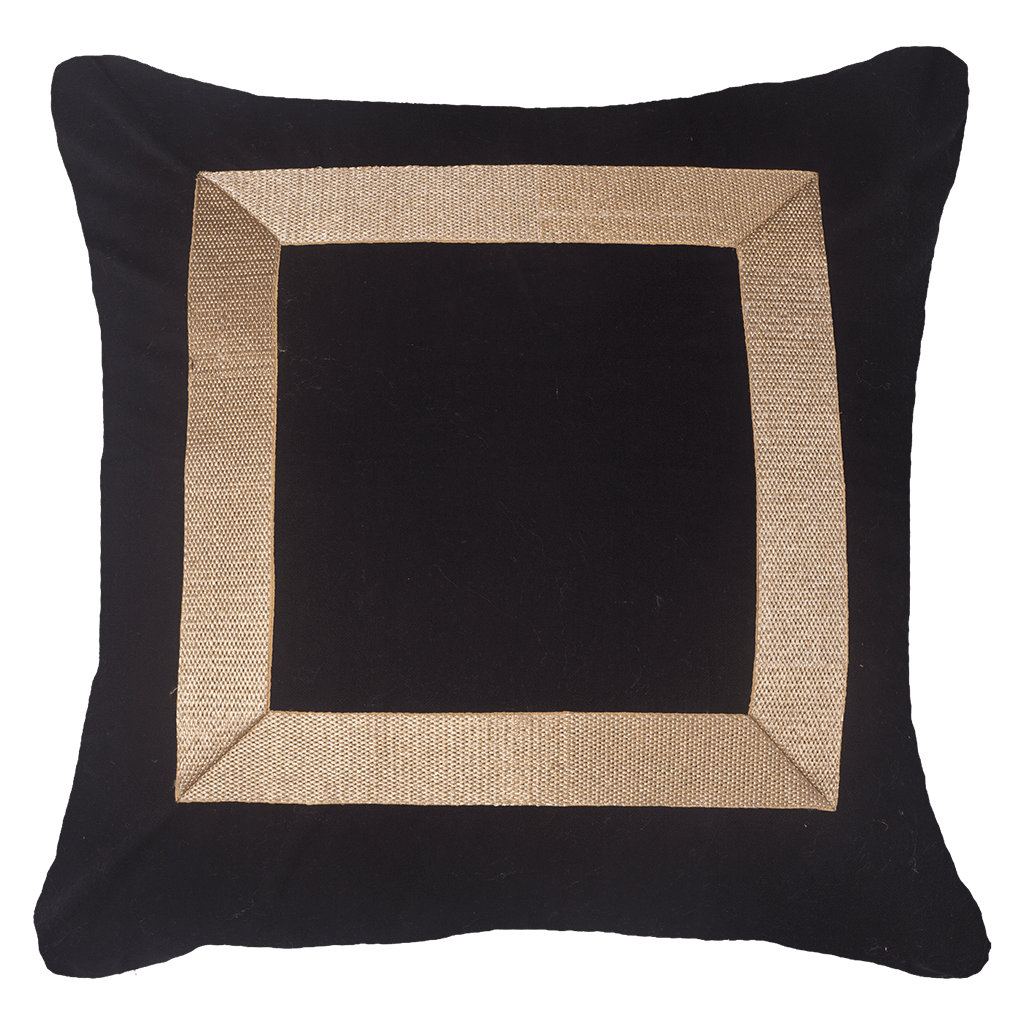Braid Gold Black Euro Cushion 65 x 65 cm-abc