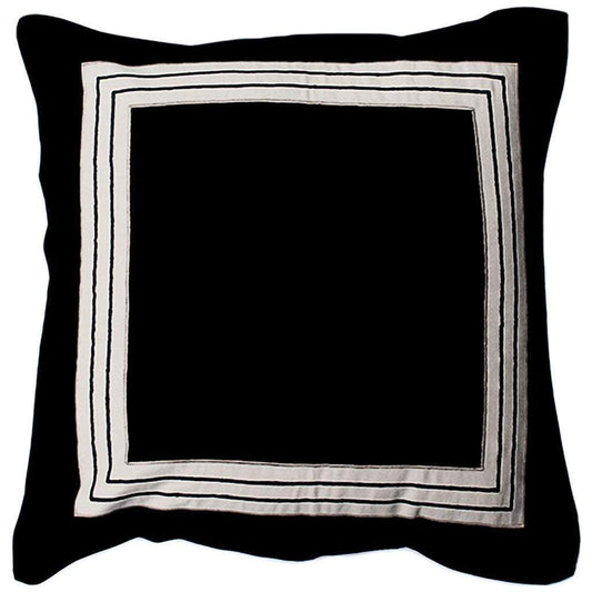 Braid Inner Panel Black Euro Cushion 65 x 65 cm-abc