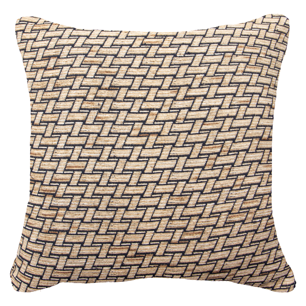 Weave Bamboo Black Lounge Cushion 55x55cm-Accessories-Bandhini Homewear Design-Black-22 x 22--abc