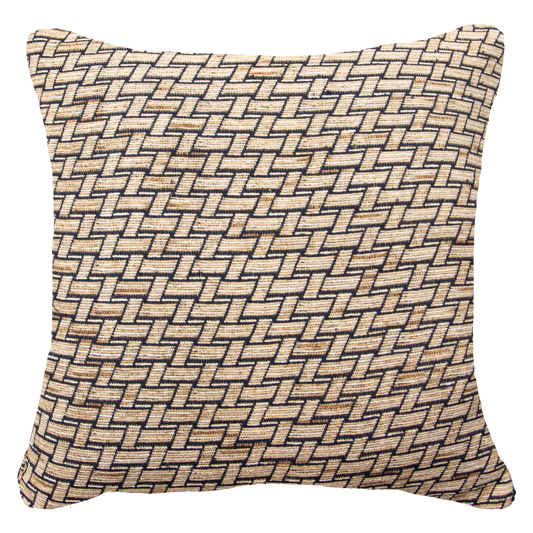 Weave Bamboo Black Lounge Cushion 55x55cm-Accessories-Bandhini Homewear Design-Black-22 x 22--abc