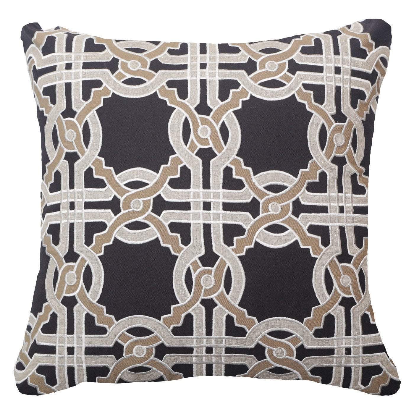 Intertwined Black Lounge Cushion 55x55cm-abc