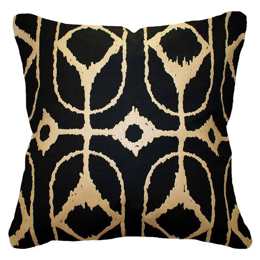 Outdoor Inner Ikat Diamond Black Lounge Cushion 55 x 55 cm-abc