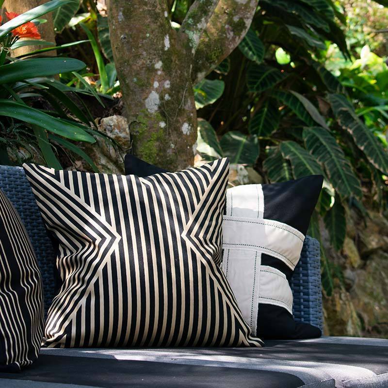Outdoor Parasol Black Lounge Cushion 55 x 55 cm-Outdoors-Bandhini Homewear Design-Black-22 x 22--abc