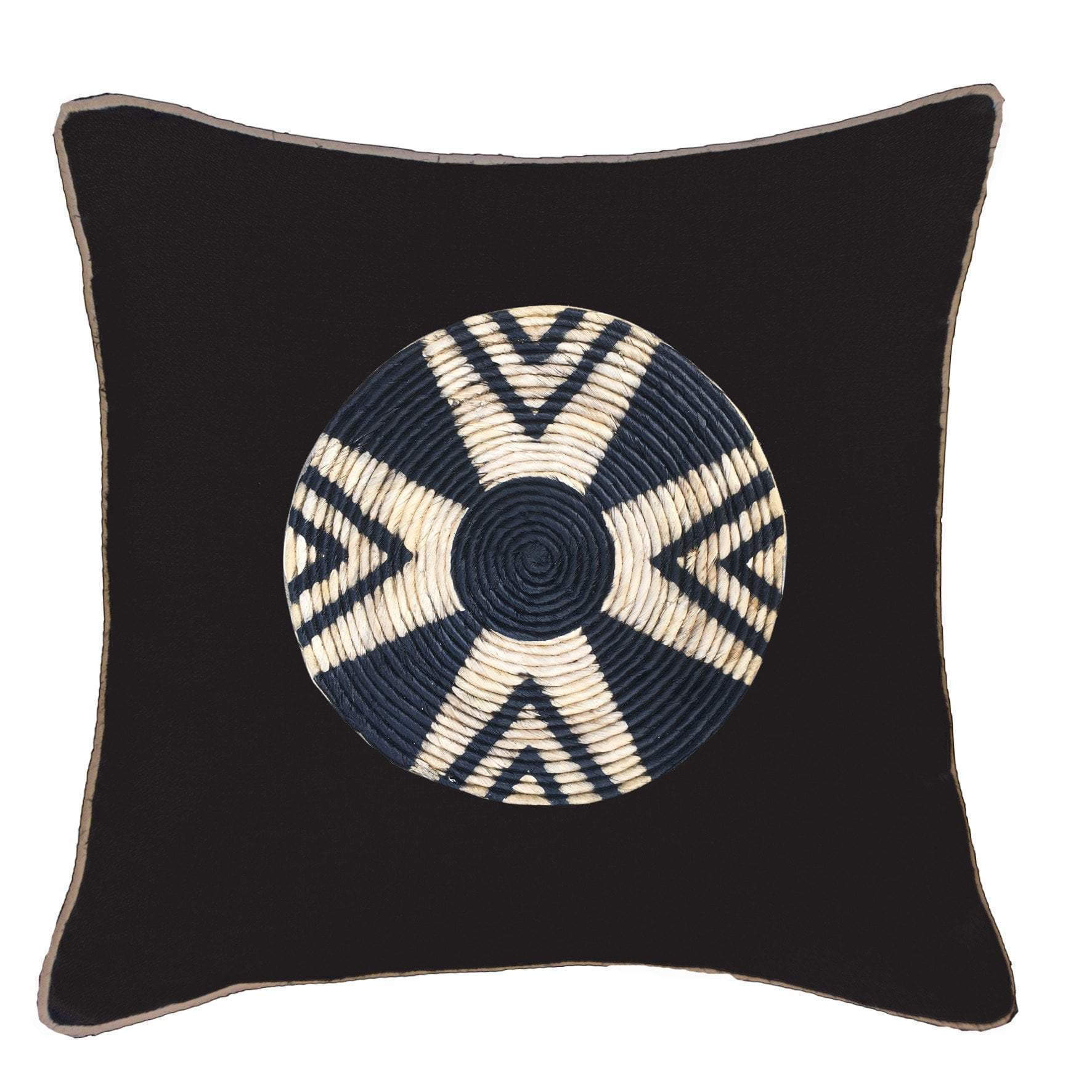 Place Mat Star Black Lounge Cushion 55 x 55 cm-Accessories-Bandhini Homewear Design-Black-22 x 22--abc