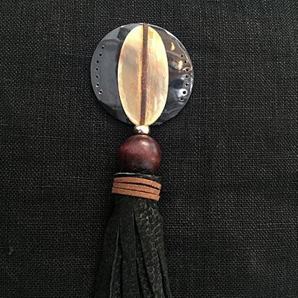 Tassel Mex on Black Linen Lounge Cushion 55 x 55 cm-Accessories-Bandhini Homewear Design-Black-22 x 22--abc