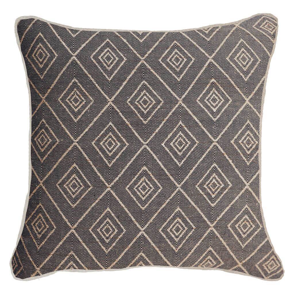 Weave Cross Black Lounge Cushion 55 x 55 cm-Accessories-Bandhini Homewear Design-Black-22 x 22--abc