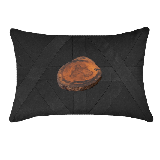 Wood Slab Black Lounge Cushion 55 x 55cm-Accessories-Bandhini Homewear Design-Black-55 x 55--abc