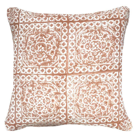 Kilim Repeat Block Print Blush Lounge Cushion-abc