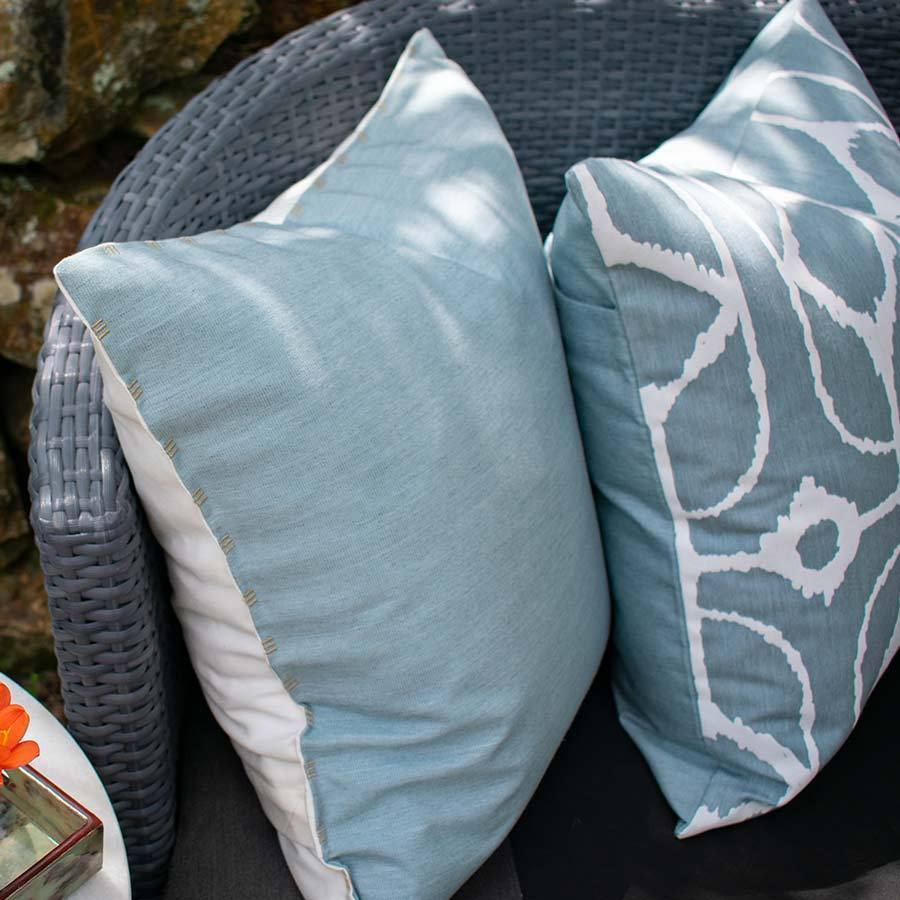 Outdoor Inner Ikat Diamond Cloud blue Lounge Cushion 55 x 55 cm-Outdoors-Bandhini Homewear Design-Cloud-22 x 22--abc