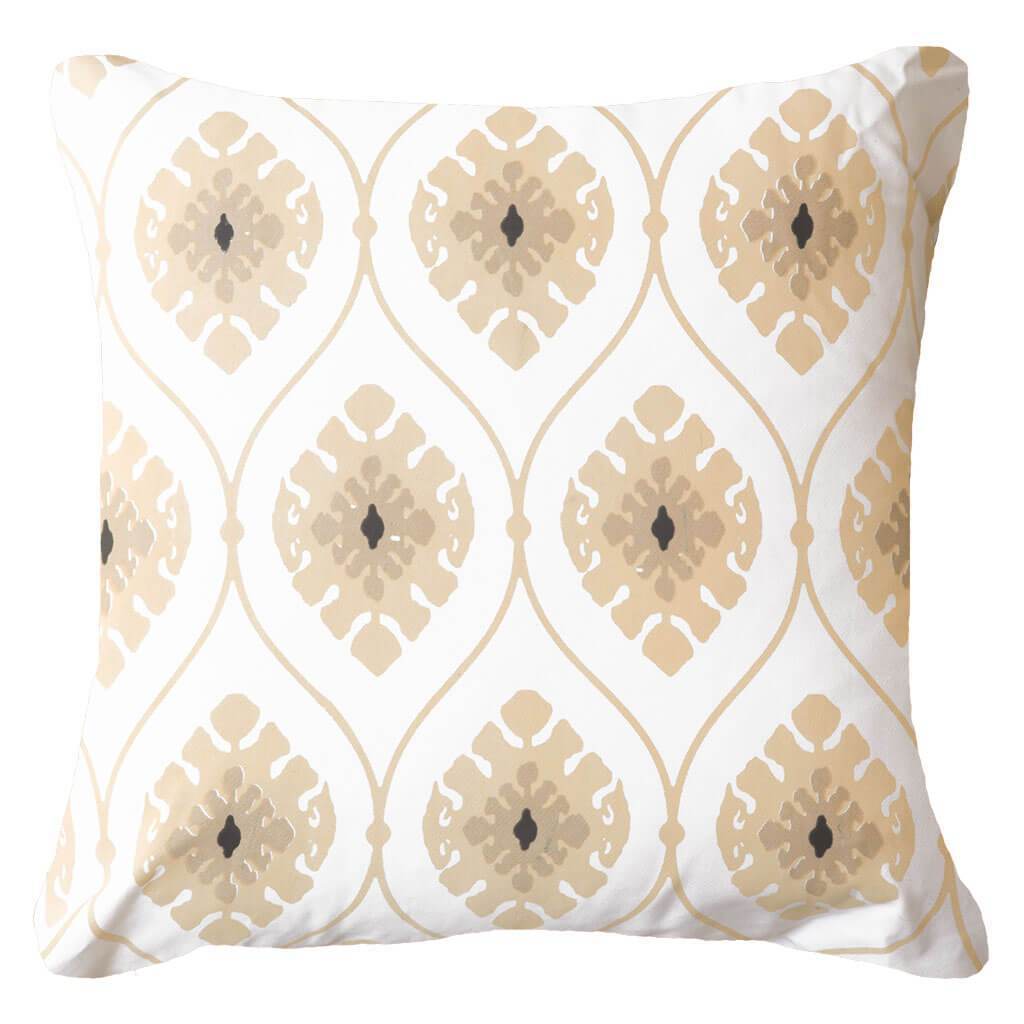 Inner Ikat Repeat Natural Lounge Cushion 55x55cm-abc