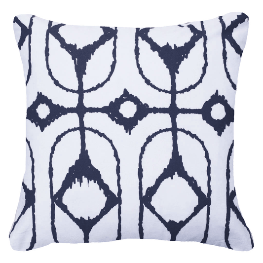 Outdoor Inner Ikat Diamond Navy Lounge Cushion 55 x 55 cm-abc