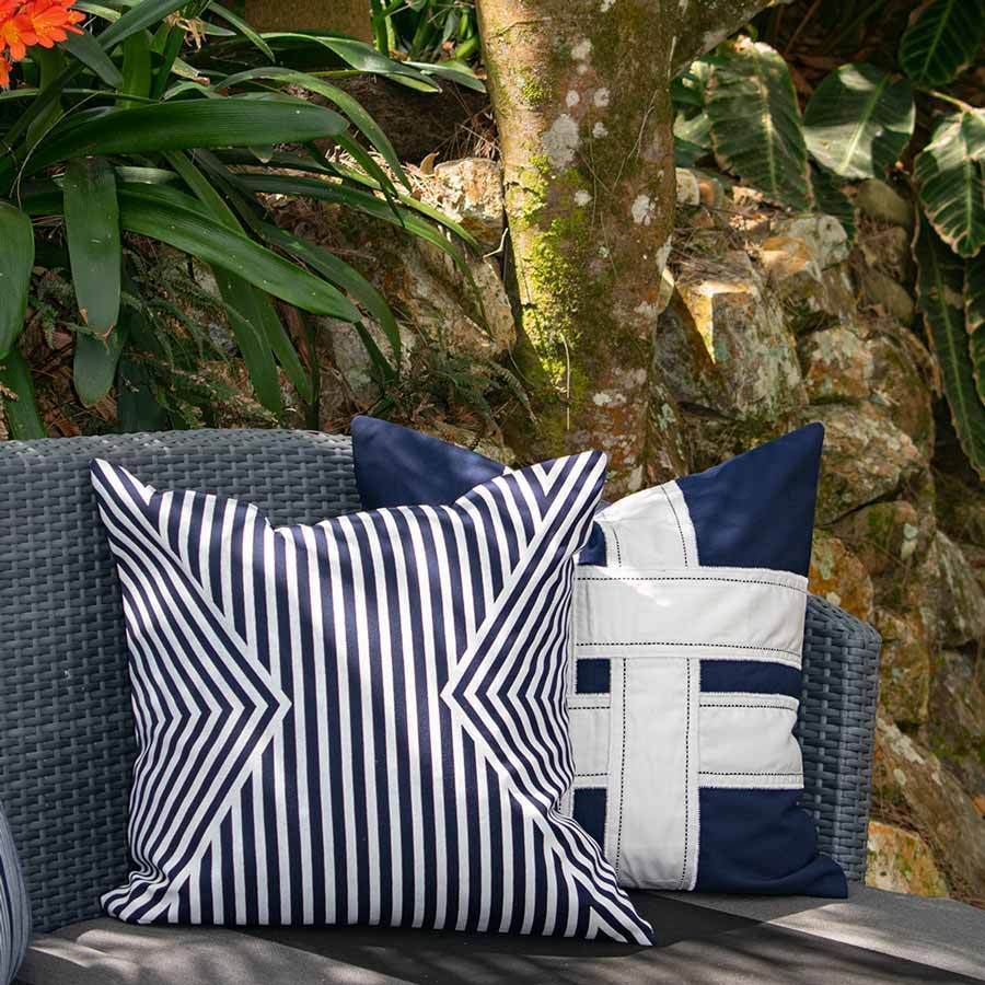 Outdoor Parasol Navy Lounge Cushion 55 x 55 cm-Outdoors-Bandhini Homewear Design-Natural-22 x 22--abc