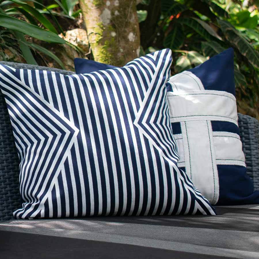 Outdoor Parasol Navy Lounge Cushion 55 x 55 cm-Outdoors-Bandhini Homewear Design-Natural-22 x 22--abc