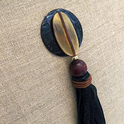 Tassel Mex on Natural Linen Lounge Cushion 55 x 55 cm-Accessories-Bandhini Homewear Design-Natural-22 x 22--abc