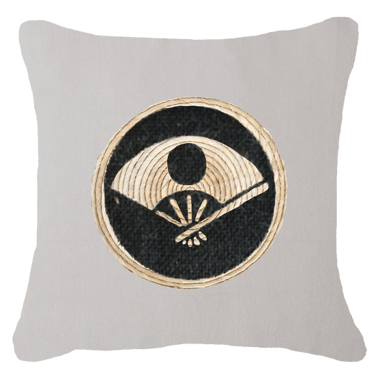 Place Mat Fan Natural Lounge Cushion 55 x 55 cm-Accessories-Bandhini Homewear Design-Natural-55 x 55 cm--abc