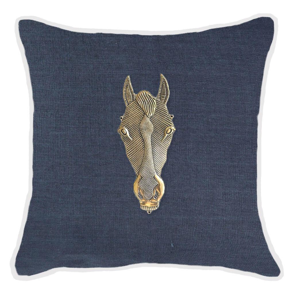 Horse Head Navy Lounge 55cm x 55cm-abc