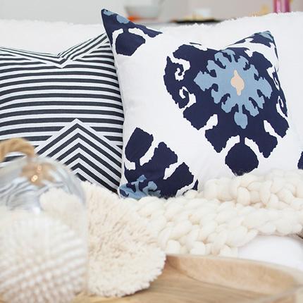 Inner Ikat Navy Lounge Cushion 55x55cm-abc