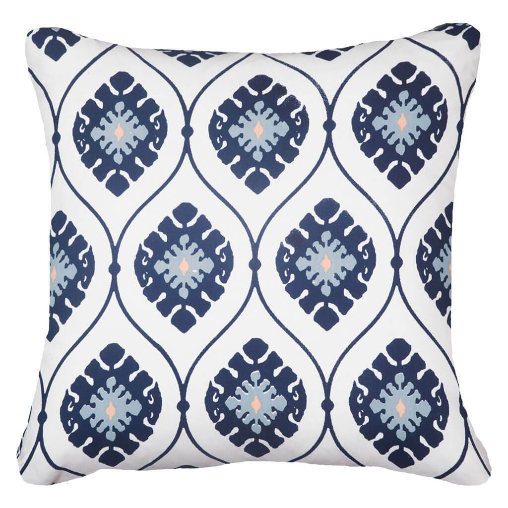 Inner Ikat Repeat Navy Lounge Cushion 55x55cm-abc