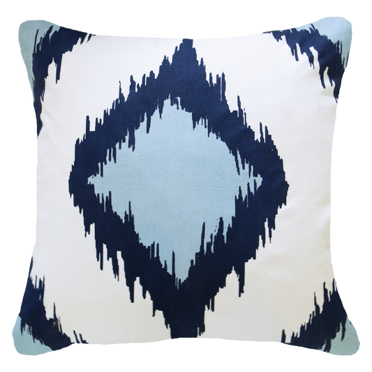 Inner Ikat Solitaire Navy Lounge Cushion 55 x 55 cm-abc