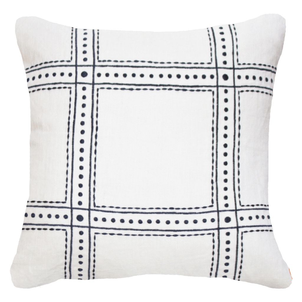 Linen Dots Navy Lounge Cushion 55 x 55 cm-abc