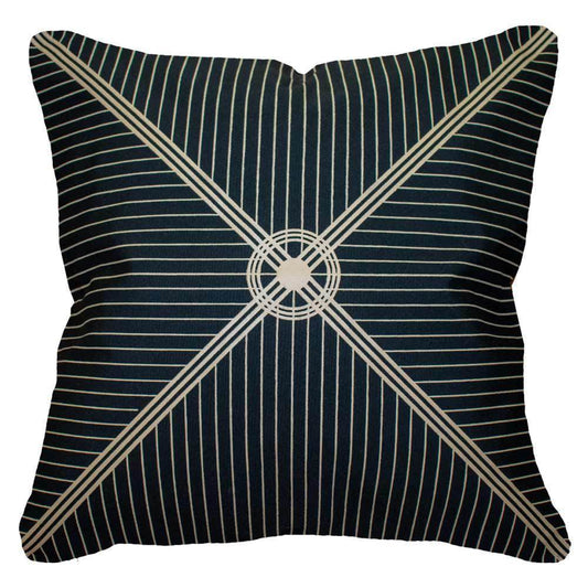 Outdoor Compass Black & Beige Lounge Cushion 55 x 55 cm-abc