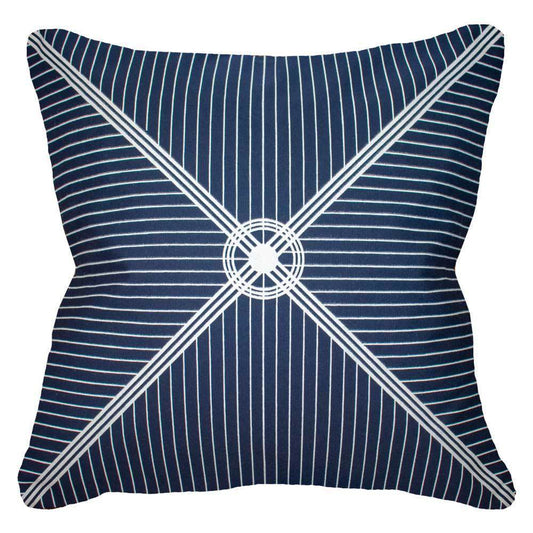 Outdoor Compass Navy Lounge Cushion 55 x 55 cm-Outdoors-Bandhini Homewear Design-Navy-22 x 22--abc