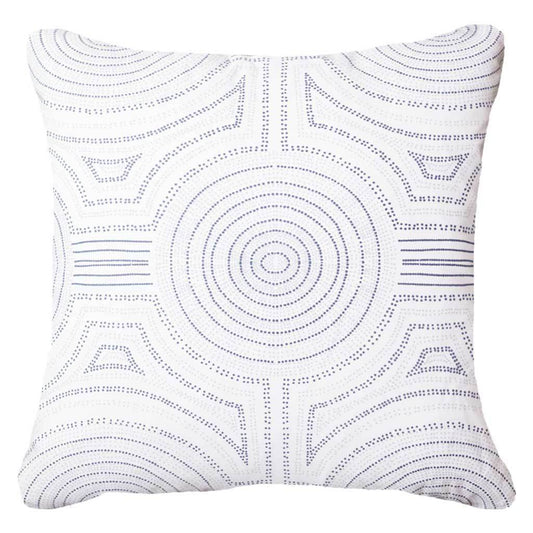 Outdoor Dreamtime Aboriginal Navy Lounge Cushion 55 x 55 cm-Outdoors-Bandhini Homewear Design-Navy-22 x 22--abc