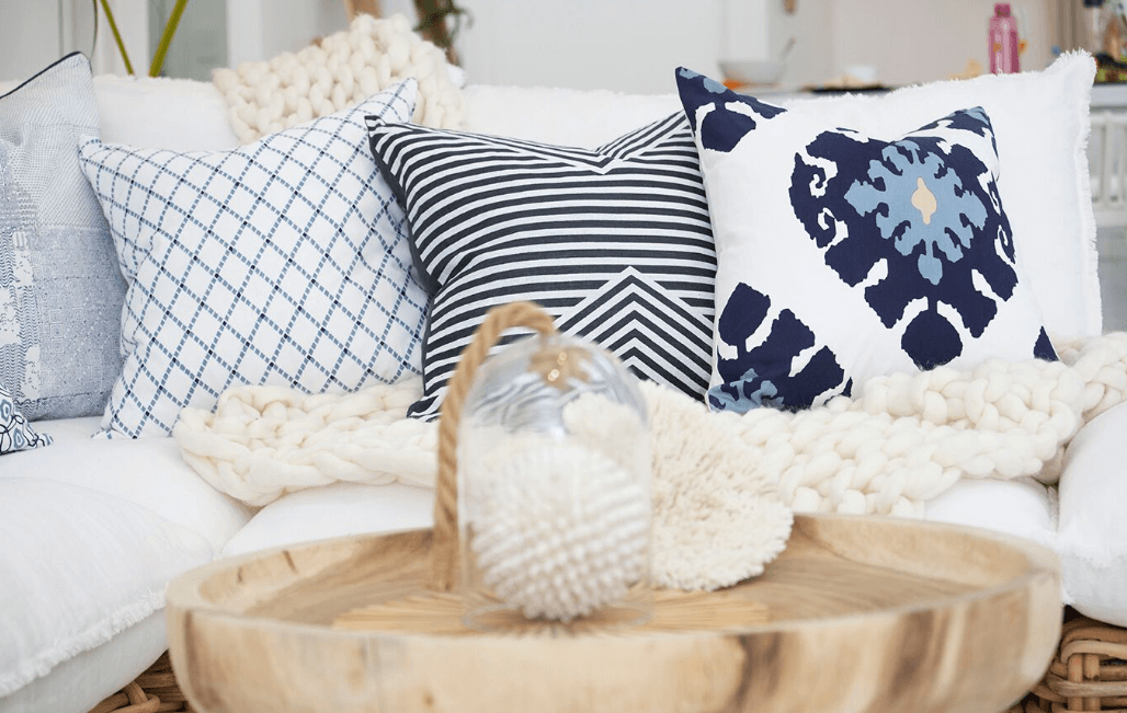 Parasol Navy Lounge Cushion 55 x 55 cm-Accessories-Bandhini Homewear Design-Navy-22 x 22--abc