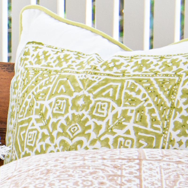 Kilim Block Print Sage Lounge Cushion-abc