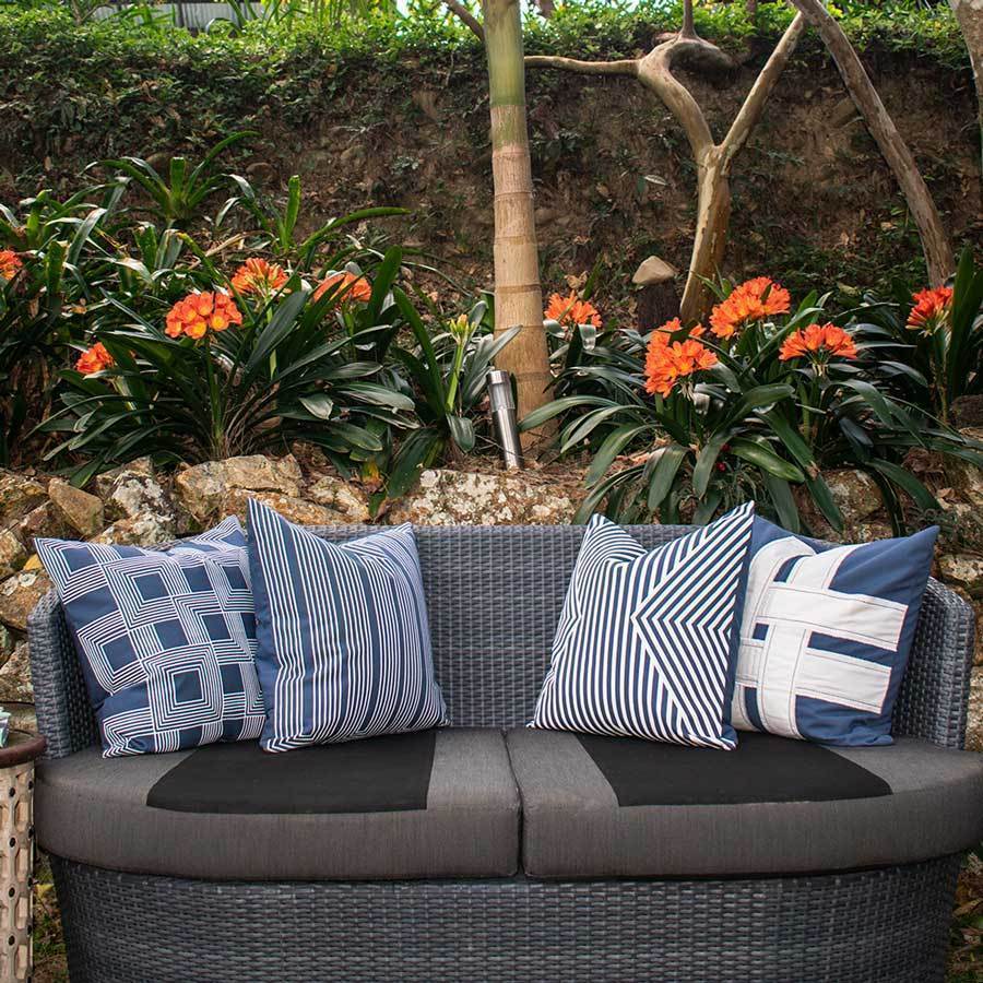 Outdoor Cross Sash Storm Lounge Cushion 55 x 55 cm-abc