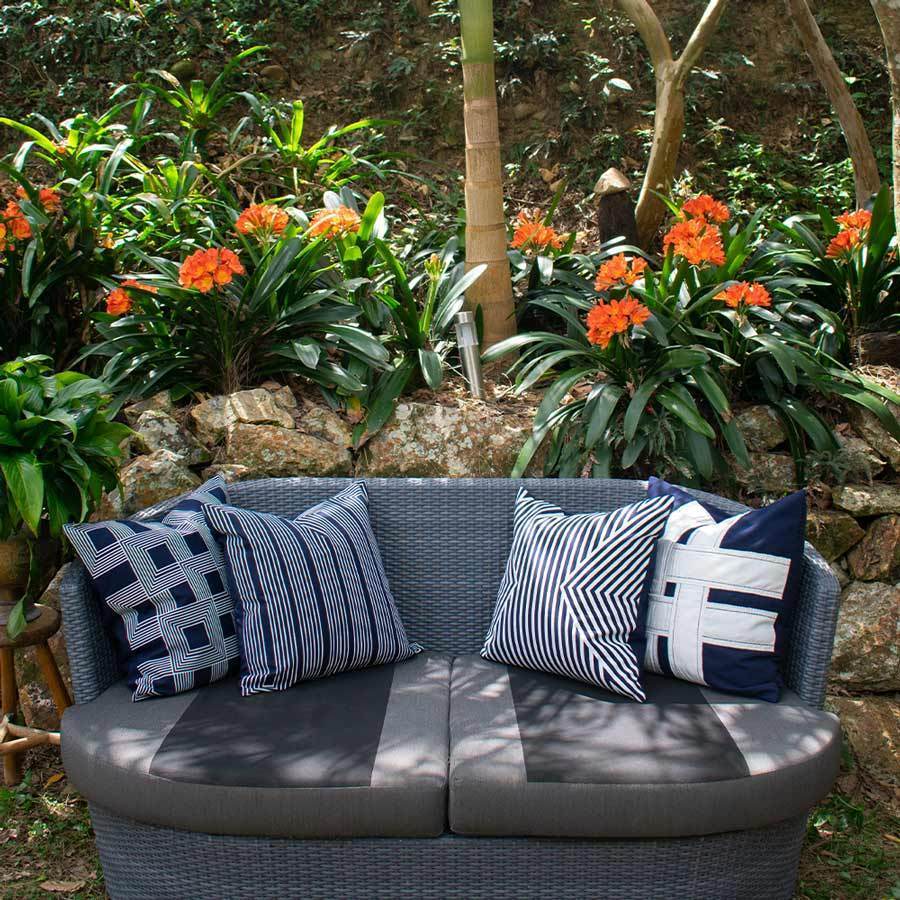 Outdoor Paramaze Navy Lounge Cushion 55 x 55 cm-Outdoors-Bandhini Homewear Design-Navy-22 x 22--abc